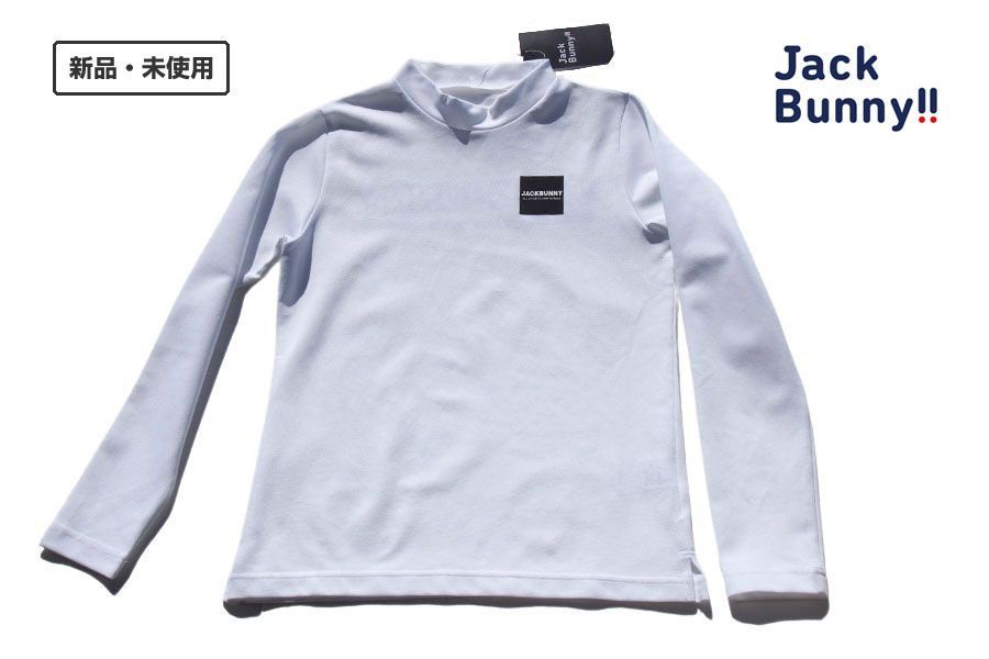 ｜ ｜ジャックバニー｜JACK BUNNY｜ボックスロゴ-バックプリント ダブルフェイス長袖モックシャツ｜レディースゴルフウェア｜1｜