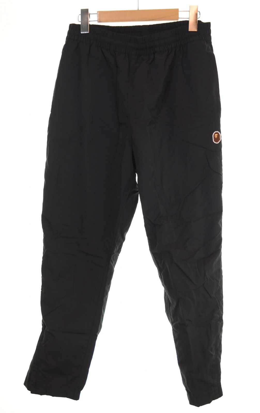 アベイシングエイプ A BATHING APE elasticated-waist trousers ナイロンパンツ 黒 001PTH801016M ボトムスその他 ブラック Mサイズ 103MB-406