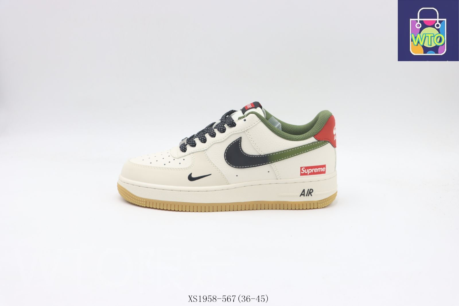 今日 Nike ナイキ スケートシューズ XS1958-567 ホワイトブラックグリーン-WTO輸入2