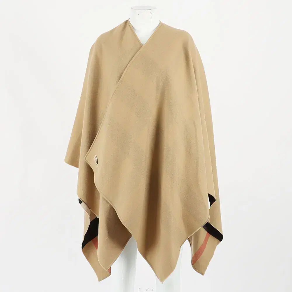 BURBERRY バーバリー チェック リバーシブル ウール ケープ ポンチョ