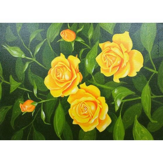 油彩画 洋画 (油絵額縁付きで納品対応可) P12号 「ばら1 薔薇1」