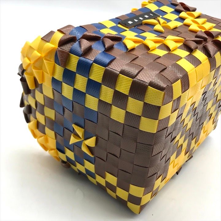 MARNI かごバッグ ブラウン/イエロー MARNI イエロー ブラウン かごバッグ ゴールドブラウン MARNI MARKET