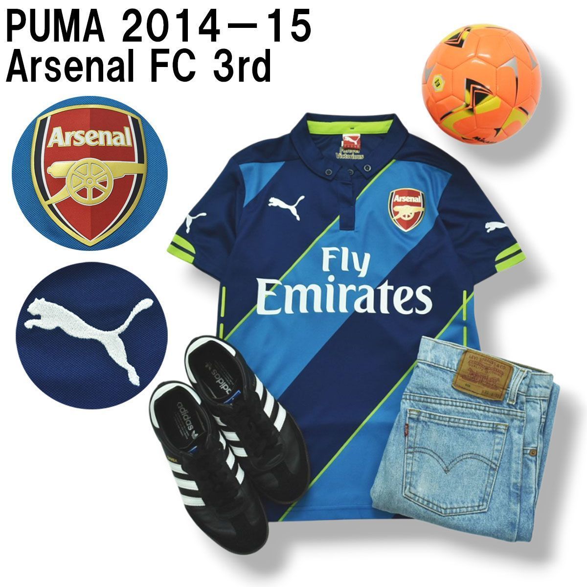 美品】 プーマ PUMA 2014－15 アーセナル Arsenal FC 3rd S／S