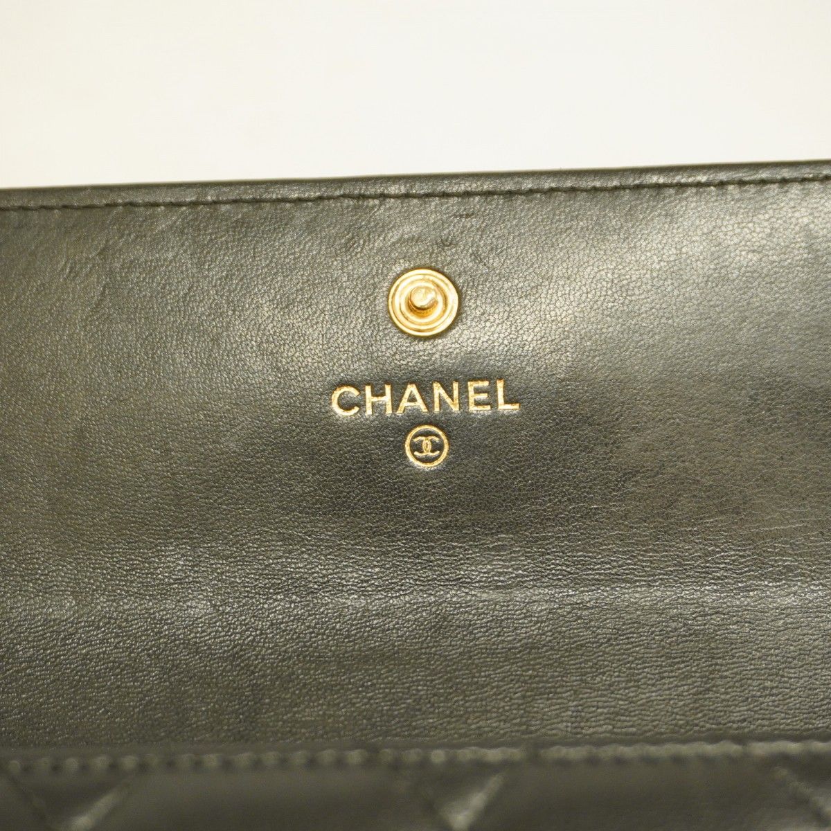 5hb0674-h】シャネル 長財布 マトラッセ ラムスキン ブラック ゴールド  