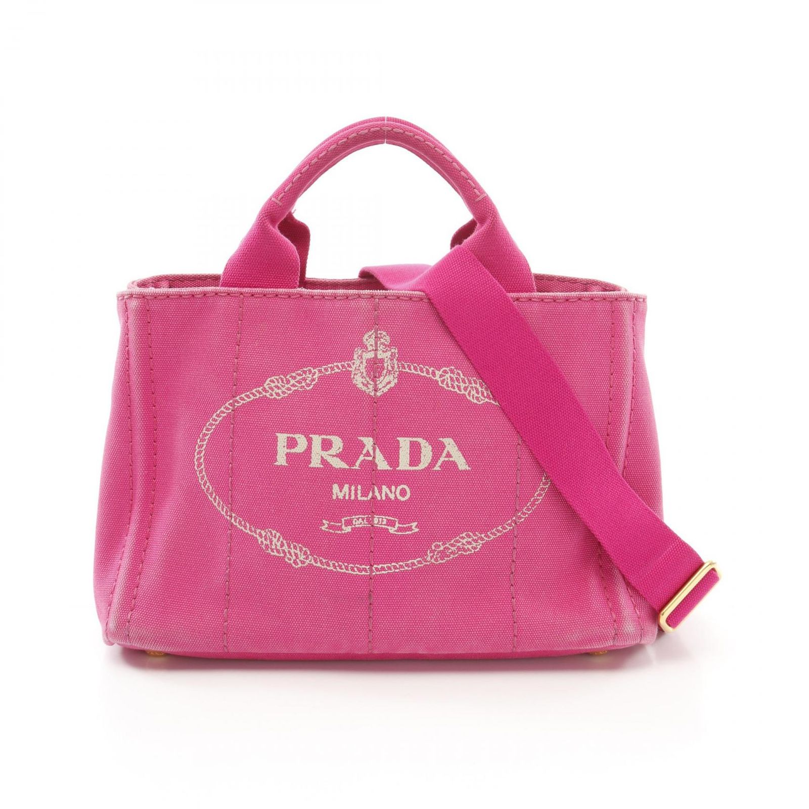 プラダ PRADA トートバッグ CANAPA カナパ B2439G ピンク キャンバス 2wayカナパトート レディース Used B