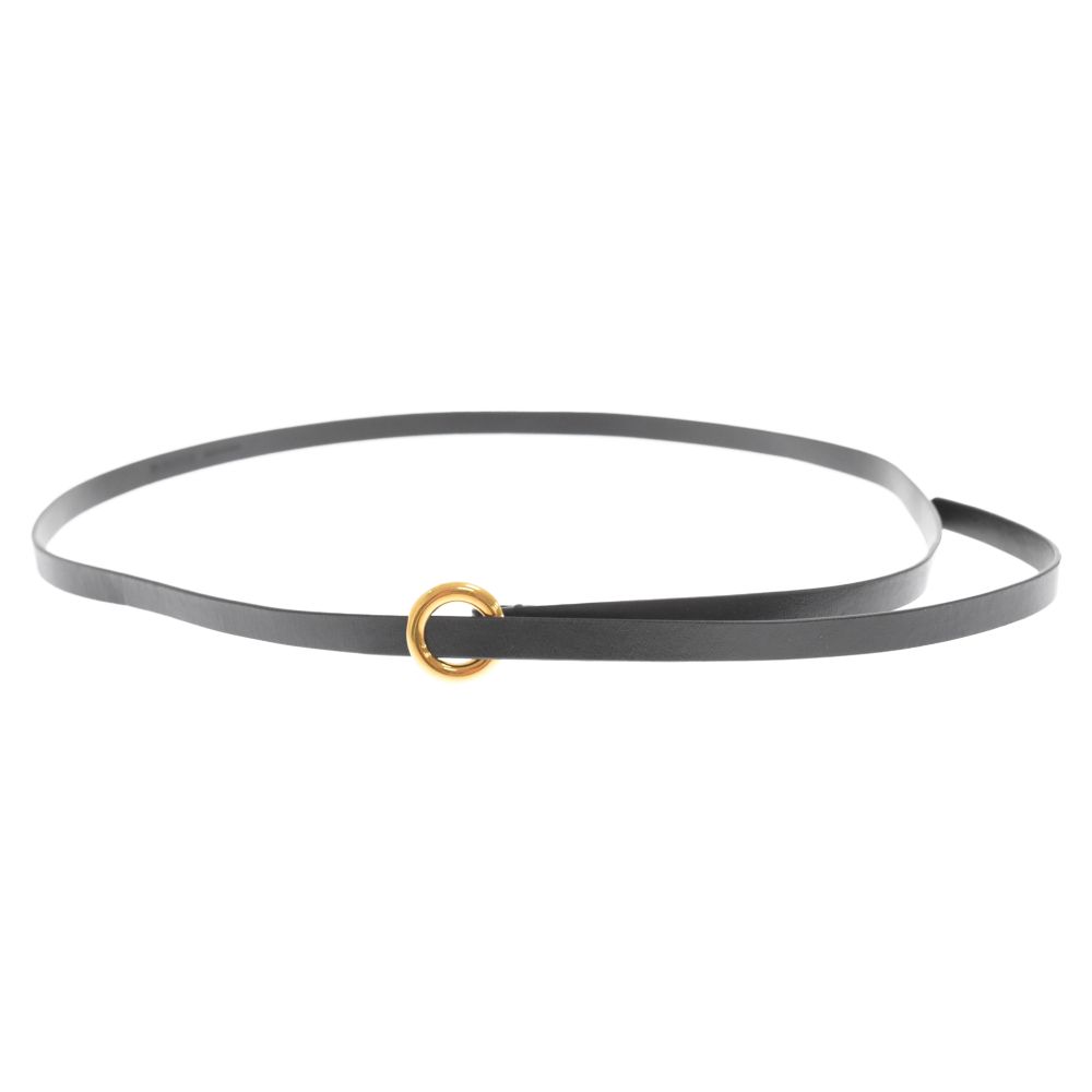 JIL SANDER ジル・サンダー ゴールドチェーン付きブラックベルト JIL SANDER (ジルサンダー) Leather Belt レザーベルト ゴールド