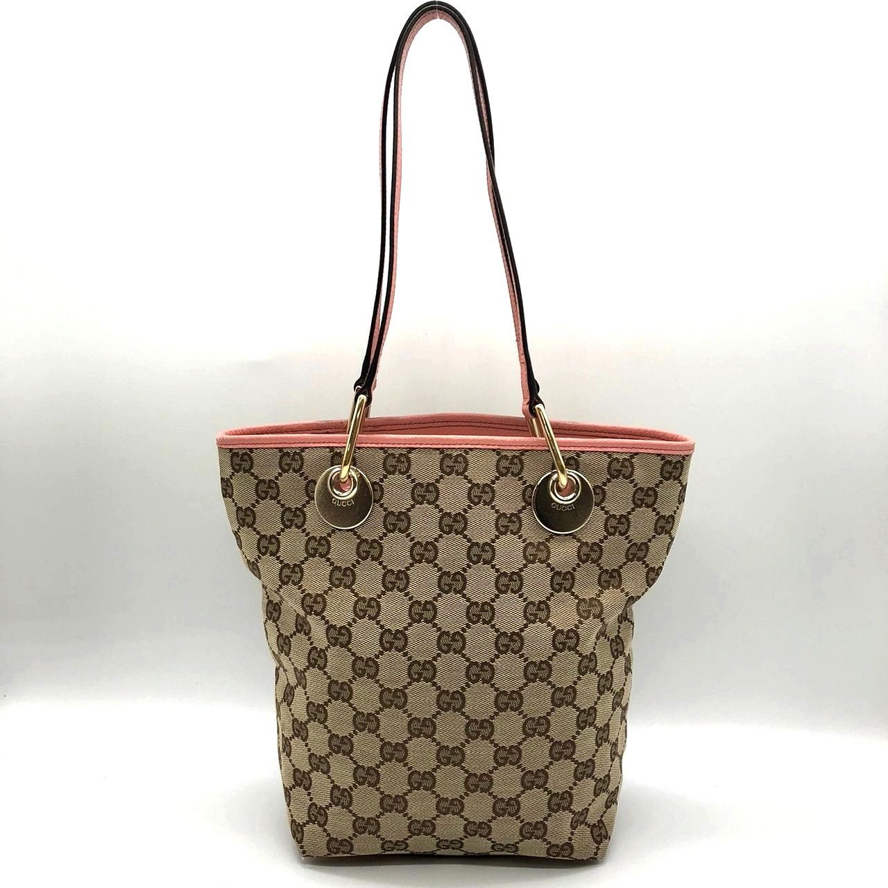 GUCCI グッチ 120840トートバッグ ベージュ/ピンク GGキャンバス