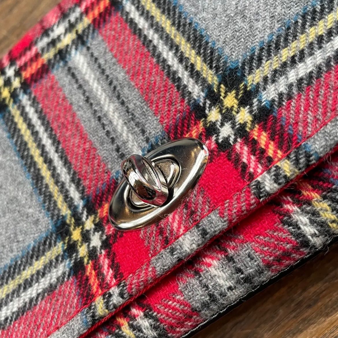 jewel trash ハンドバッグ グレー チェック モッズ 昭和 レトロ スペースエイジ トラッド タータンチェック