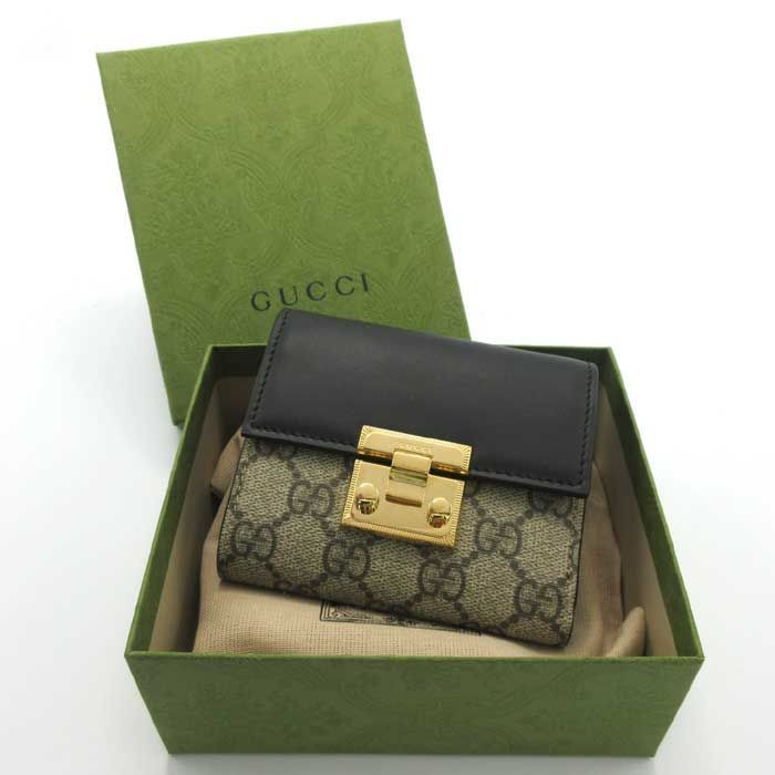 グッチ 三つ折り財布（小銭入れ無） GUCCI GG スプリーム