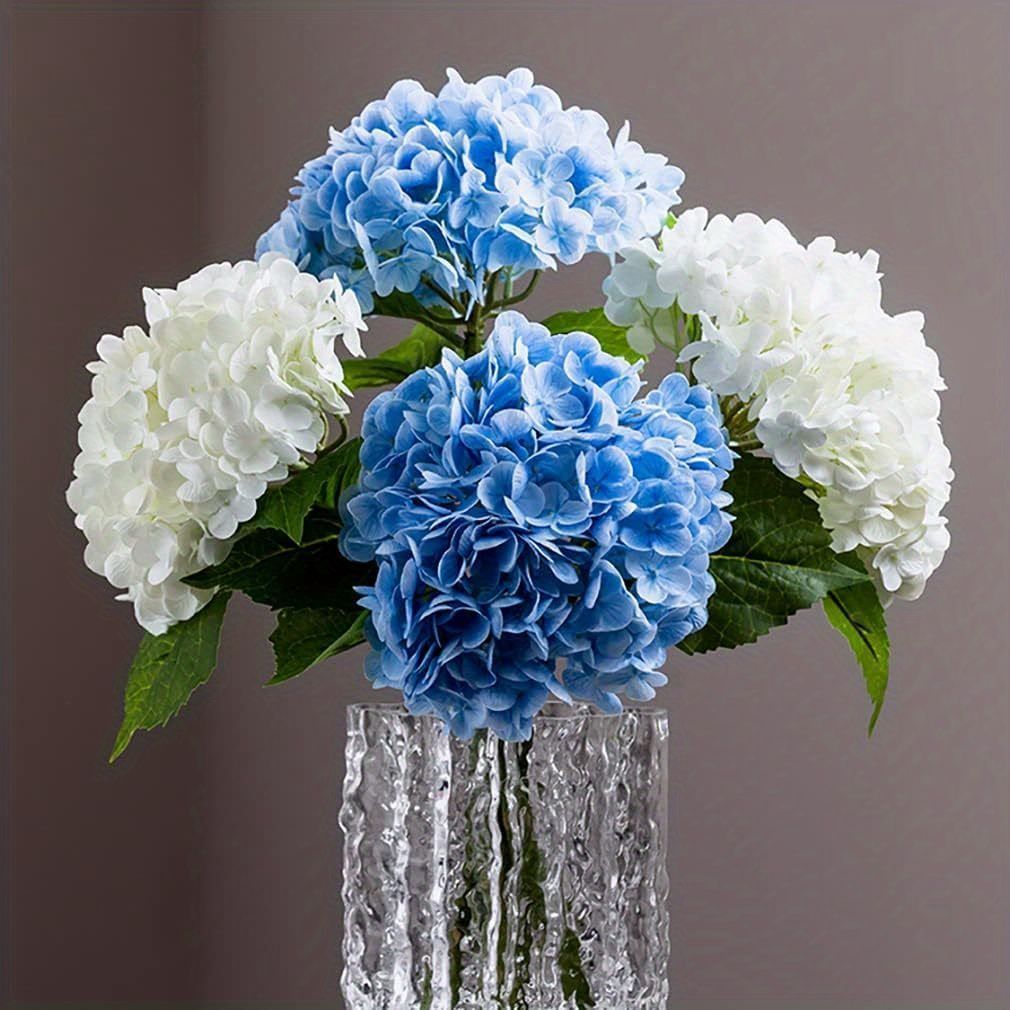 アートフラワー 造花 3個のリアルタッチ人工ハイドランジアの花 おしゃれ 大きなリアルタッチの花 紫陽花 屋外の結婚式 クリスマス オフィス パーティー リビングルームのテーブル装飾 インパクト ホワイト