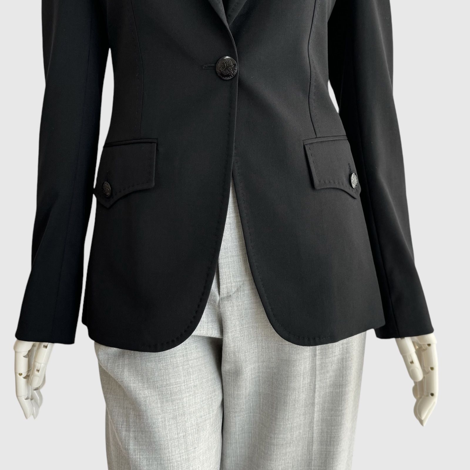 【美品/定価20万】ステラマッカートニー テーラードジャケット 羊毛 40 STELLA McCARTNEY ステラマッカートニー ジャケット ブラック