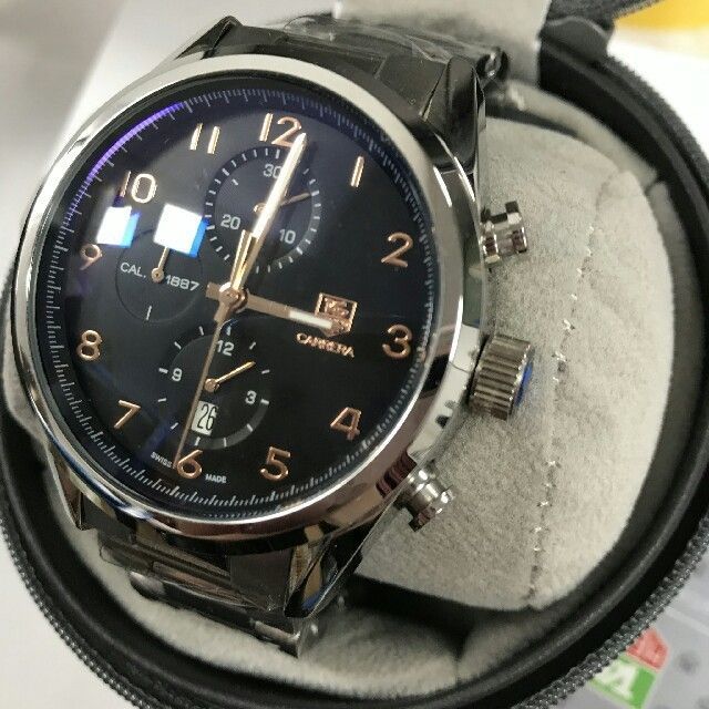 TAG HEUER タグホイヤー カレラ クロノグラフ ブラック メンズ自動巻き即購入不可