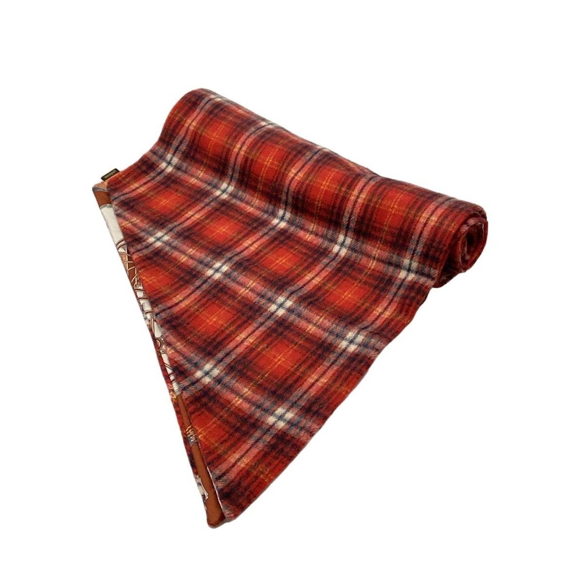 manipuri マニプリ ストール ショール - ライトグレー×レッド×マルチ キャリッジ柄 タータンチェック柄 リバーシブル