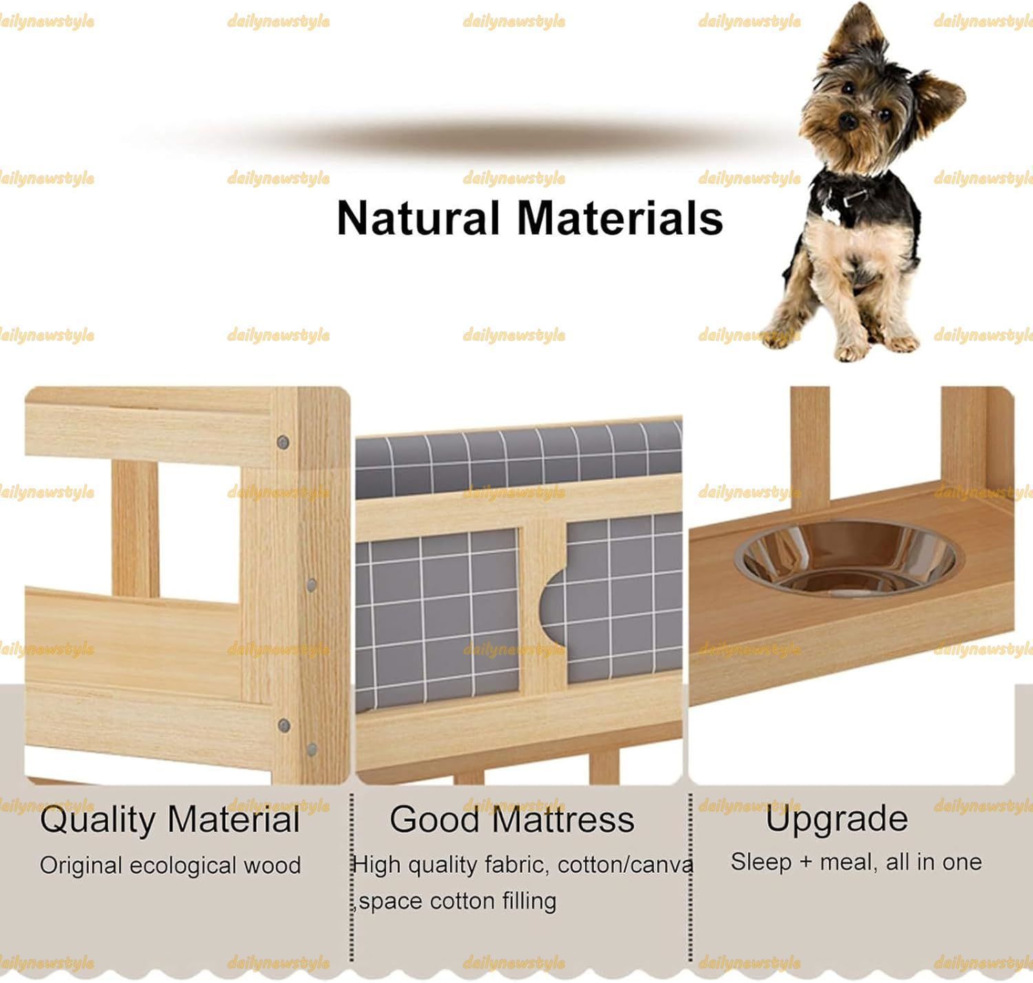 人気推薦◆ペットベッド 木製大型犬ベッドペットフィーダー屋内屋外小型中型犬小屋用の取り外し