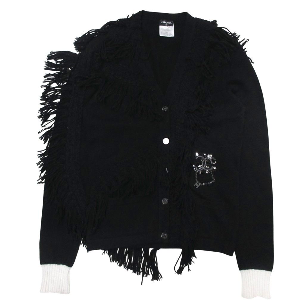 シャネル カーディガン CHANEL アウター ココマークボタン フリルニット シャネル カーディガン CHANEL アウター ココマークボタン