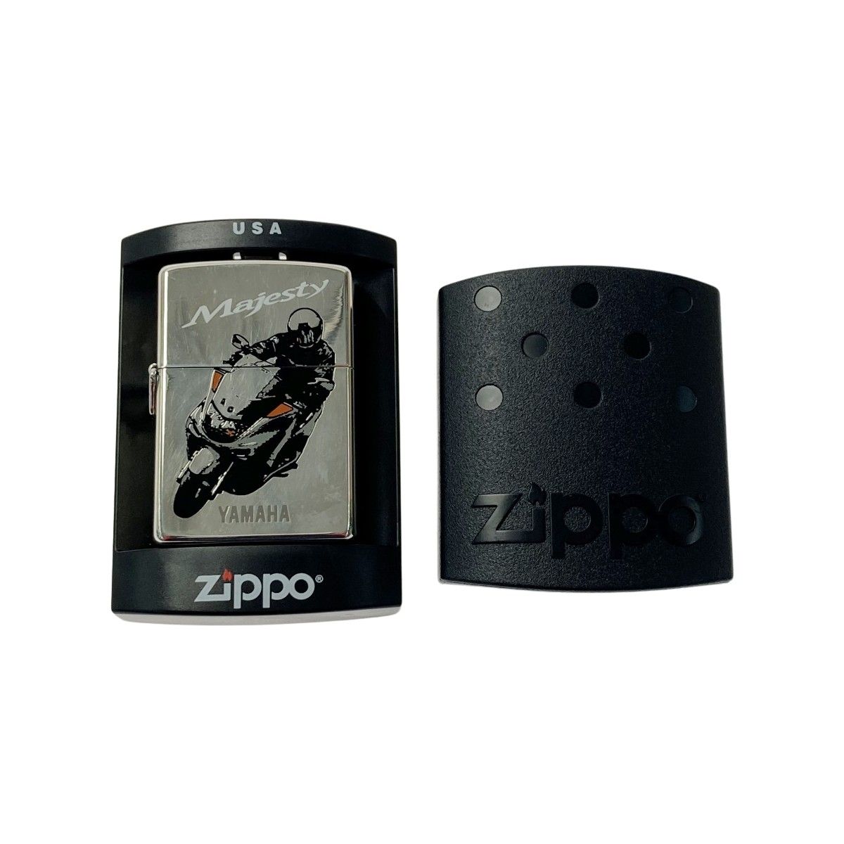 ZIPPO ジッポ ライター 2000年製 YAMAHA Majesty バイク ケース有