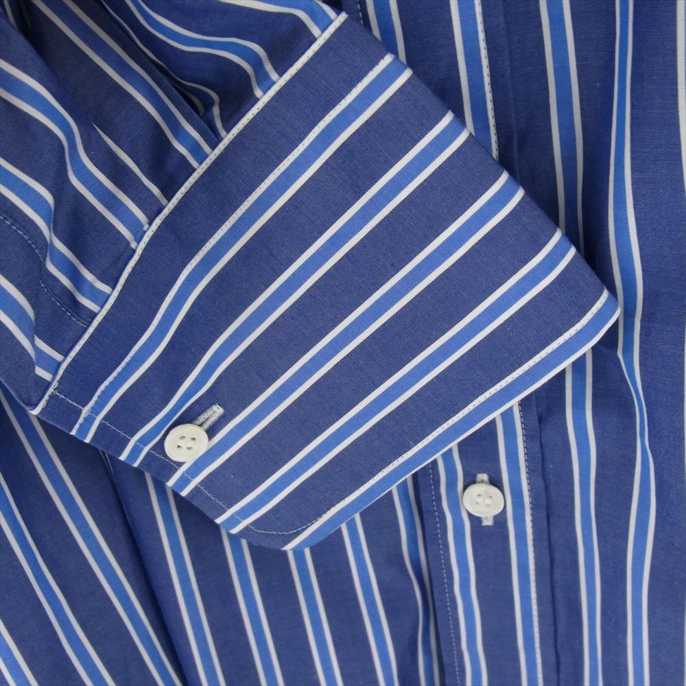 sacai◆ポプリン/長袖シャツ/1/ポリエステル/BLU/ストライプ/23-06922 Sacai サカイ 21AW 21-02584M Cotton Poplin Shirt コットン