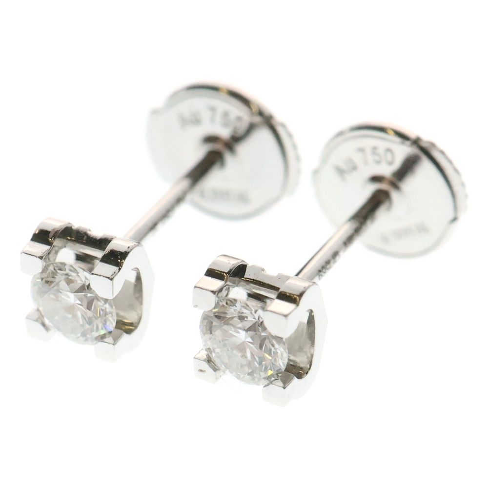 Cartier カルティエ C ドゥ カルティエ ピアス K18WG ホワイトゴールド 1Pダイヤモンド 0.18carat 両耳