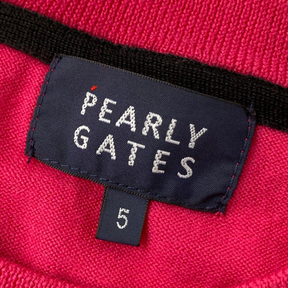 サイズ：5 PEARLY GATES パーリーゲイツ  ウール ニットセーター  ピンク系 [240101448932] ゴルフウェア メンズ ストスト サイズ：5 PEARLY GATES パーリーゲイツ ウール ニットセーター