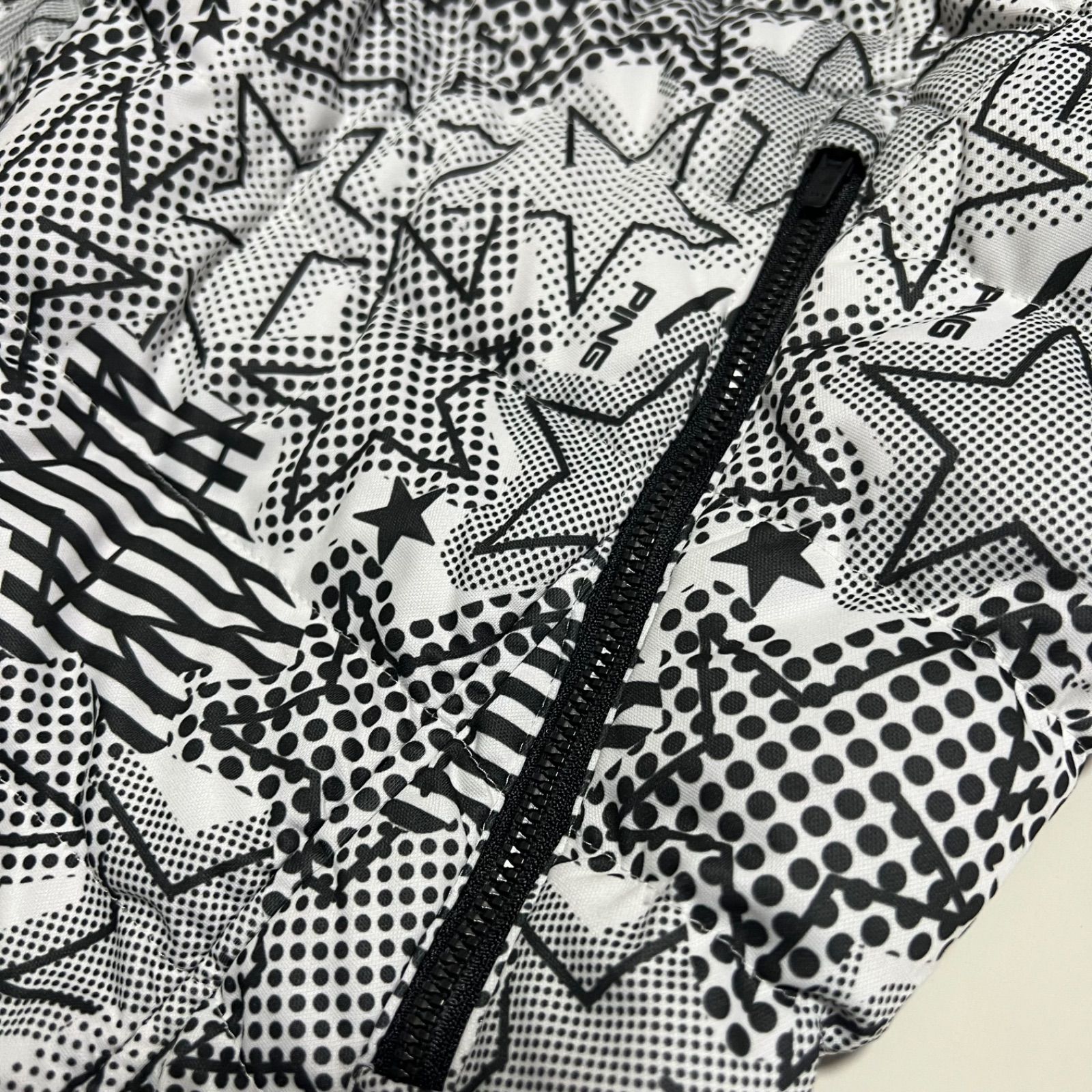 極美品 PING 中綿ブルゾン L パンツ M セットアップ 総柄 白 星 ロゴ