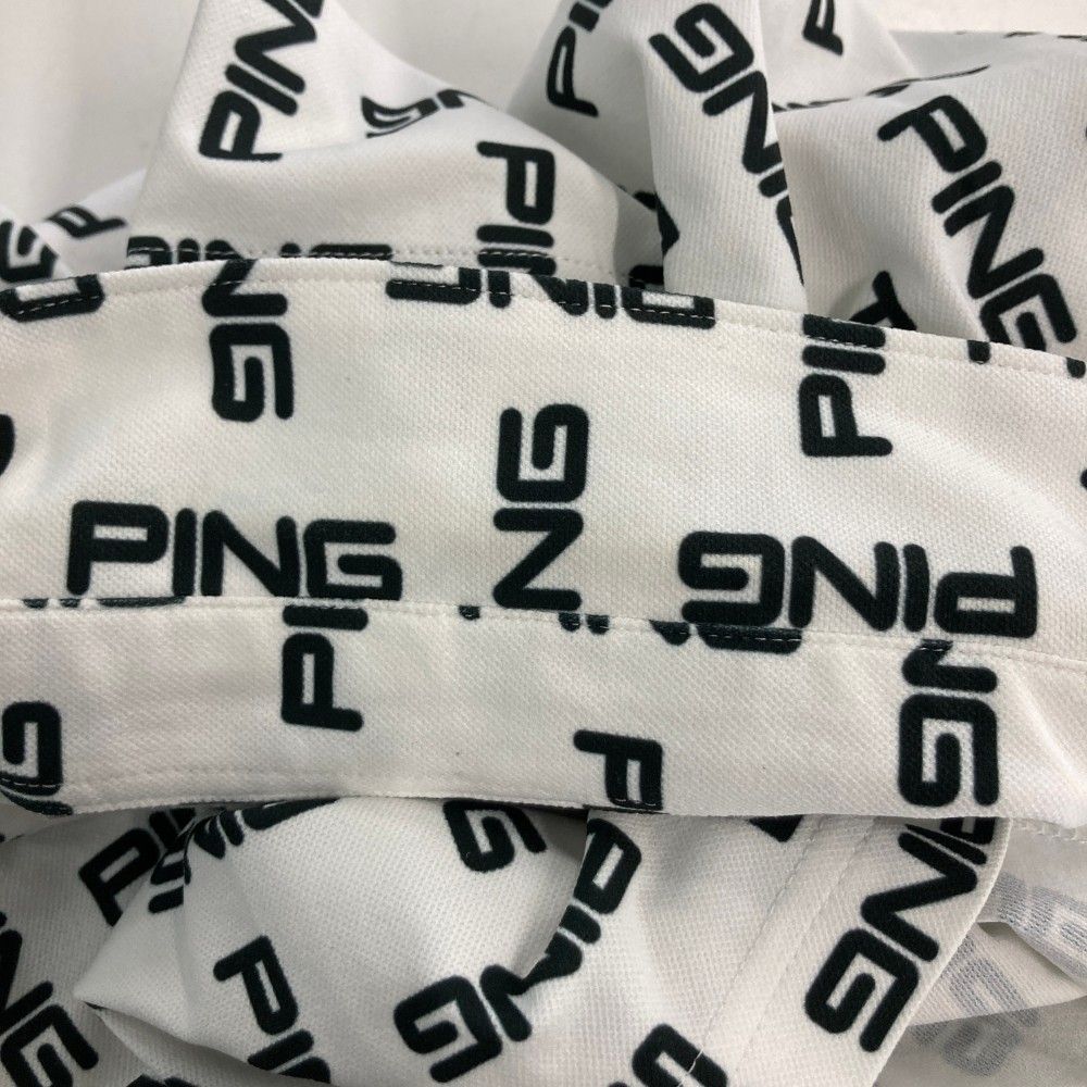 サイズ：M PING ピン  半袖ポロシャツ バイカラー  ホワイト系 [240101457480] ゴルフウェア メンズ ストスト サイズ：L PING ピン 半袖ポロシャツ ロゴ総柄 ホワイト系