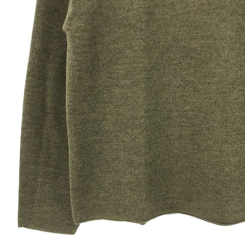 【美品】  YLEVE / イレーヴ | 2023AW | ウール カットオフ ポケット ニット プルオーバー | 1 | カーキ | レディース 美品】 YLEVE / イレーヴ | 2023AW | ウール カットオフ ポケット