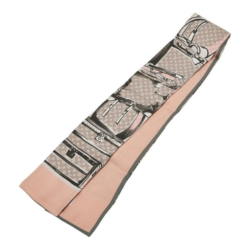 ルイ ヴィトン バンドー トランク M73965 ピンク グレー シルク レディース LOUIS VUITTON 1-0234047