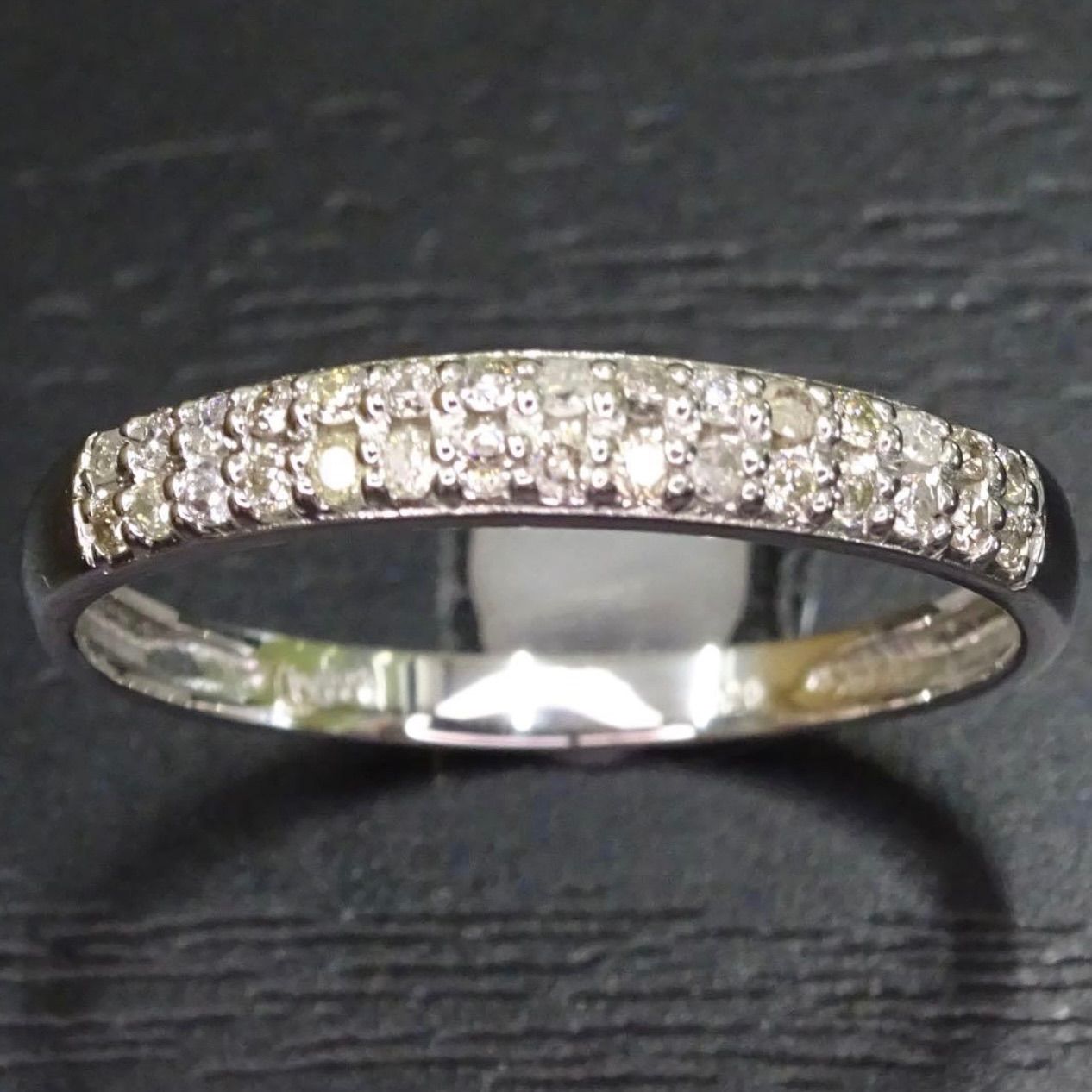 プラチナ pt950 天然ダイヤモンド 0.20ct パヴェ デザイン シンプル リング 指輪 約17号 総重量約2.27g ジュエリー 宝石 貴金属 メンズ レディース ユニセックス 男女兼用 普段使い