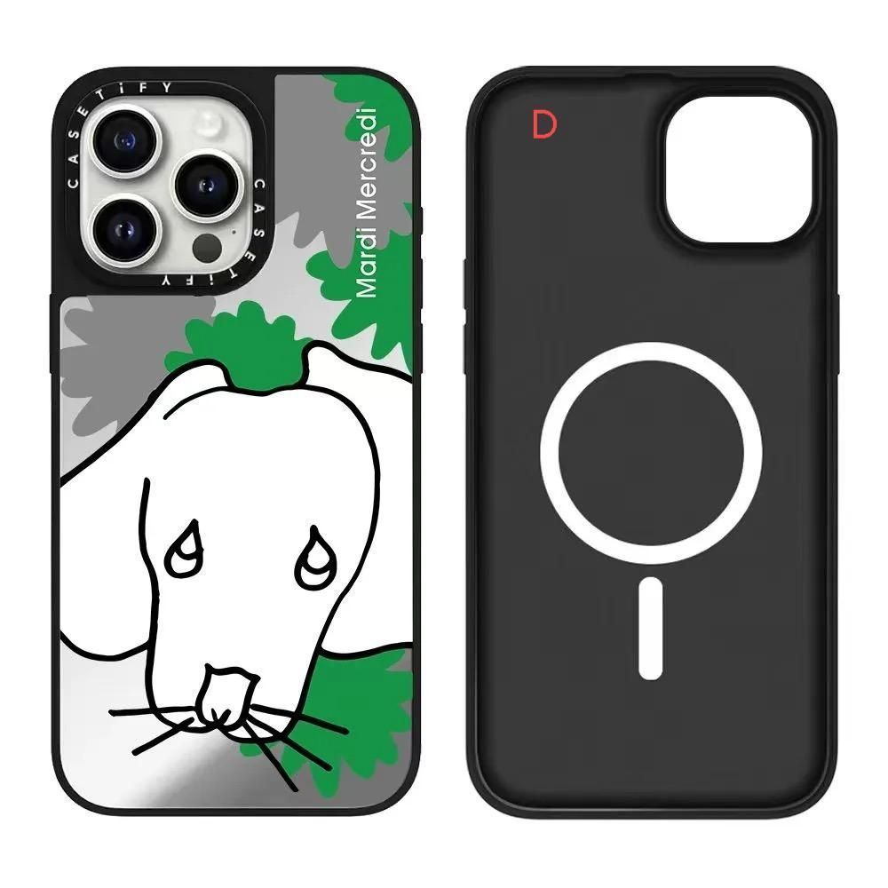 ケースティファイ　Mardi iPhoneケース16plus用 ミラーケースMagSafe対応】ケースティファイCASETiFY x Mardi Mercredi