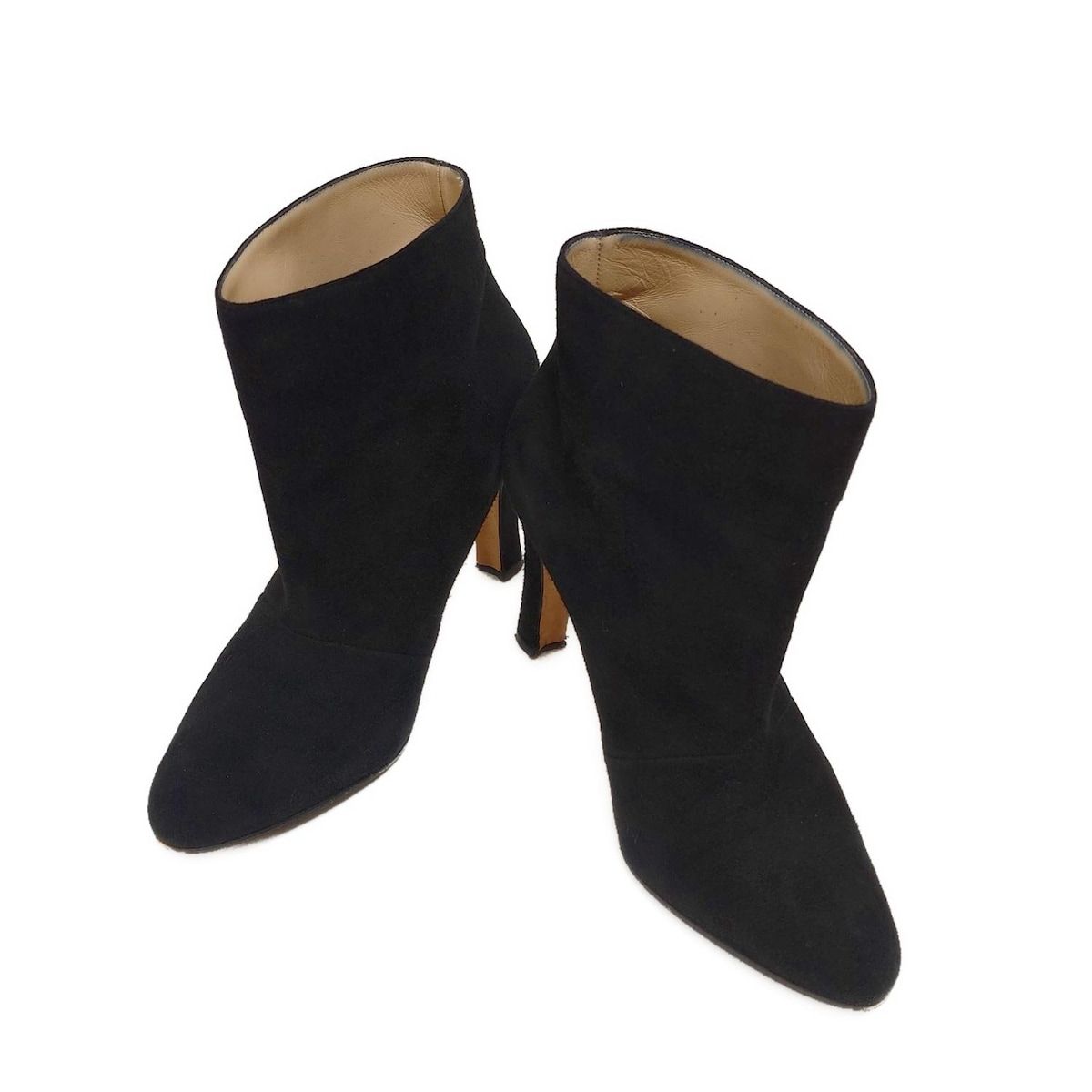 MANOLO BLAHNIK マノロブラニク ショートブーツ 38 レディース - 黒 アウトソール張替済