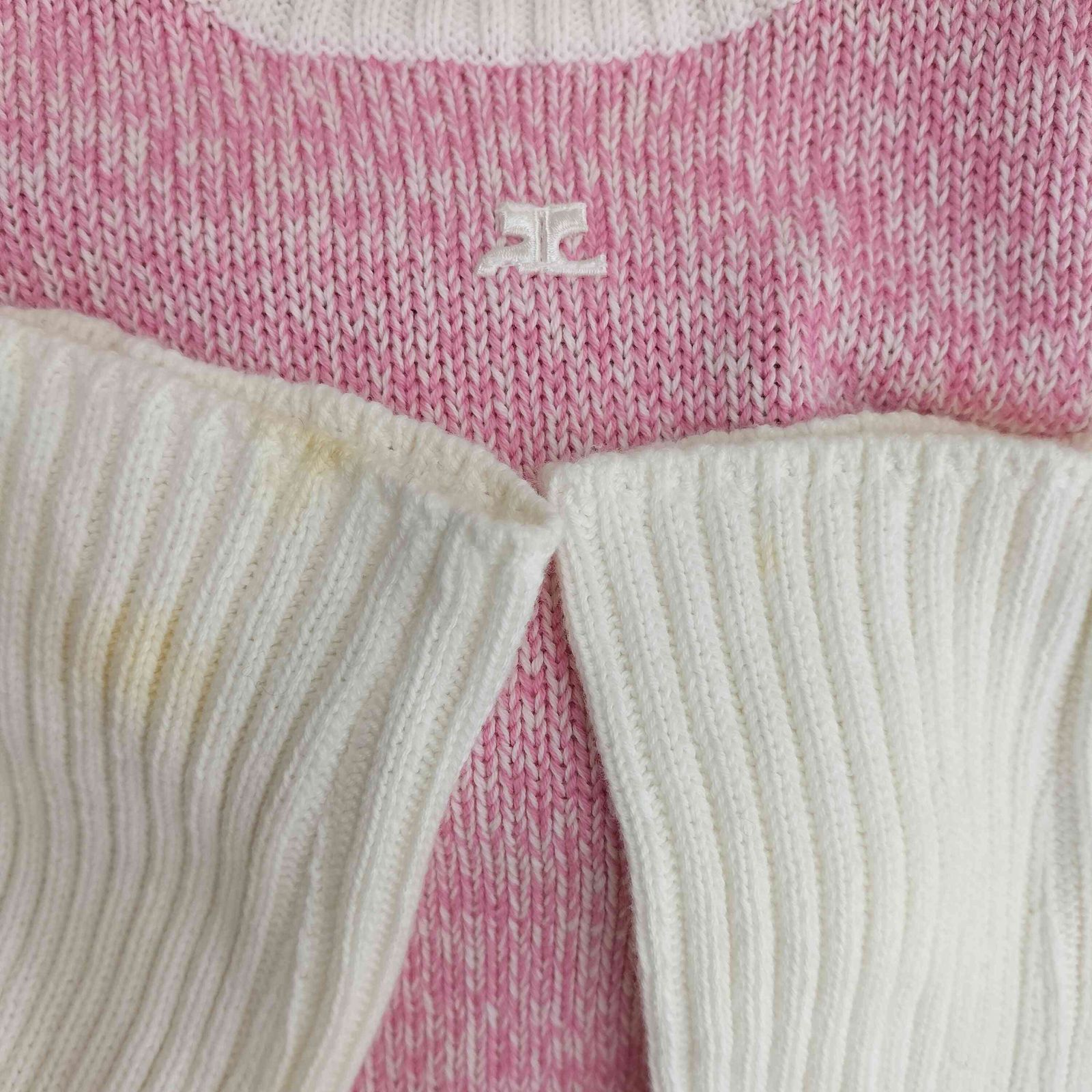 クレージュ courreges リブ切替 タートルネックニット