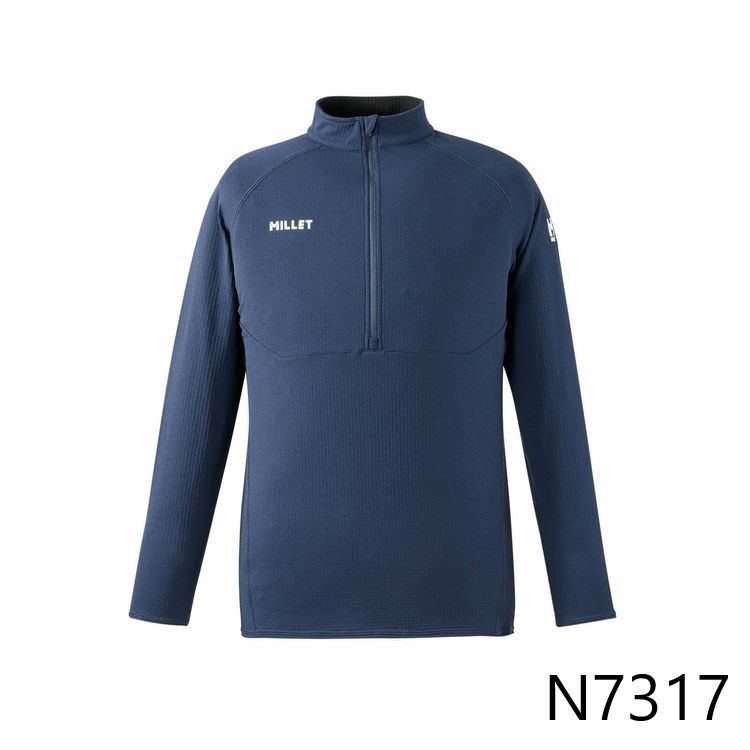 ミレー MILLET メンズ ドライ グリッド ハーフジップ 吸汗速乾 保温性 断熱性
