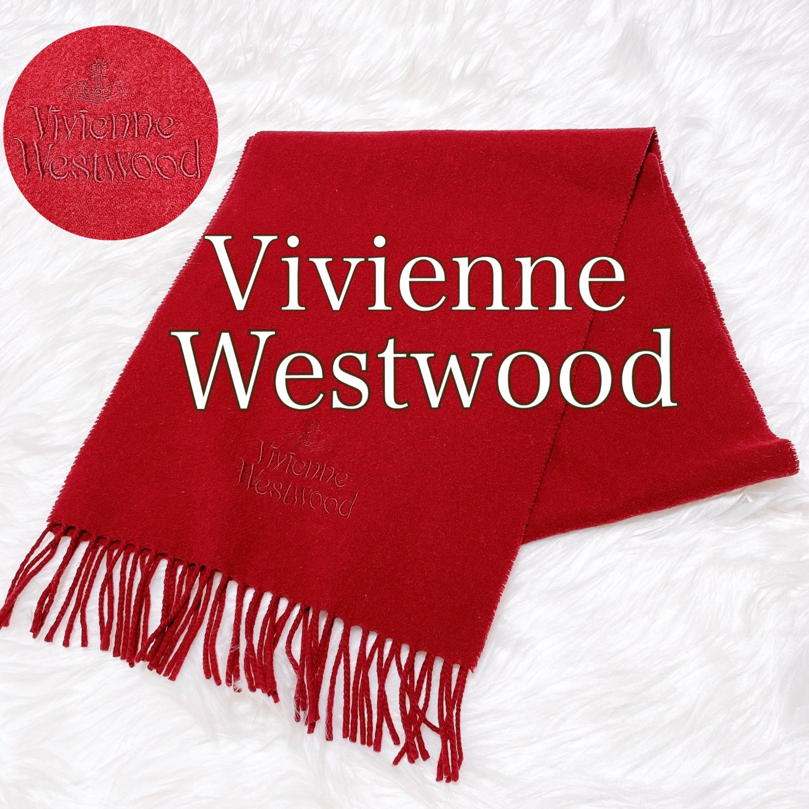 ヴィヴィアンウエストウッド メンズ マフラー 赤 ヴィヴィアンウエスト