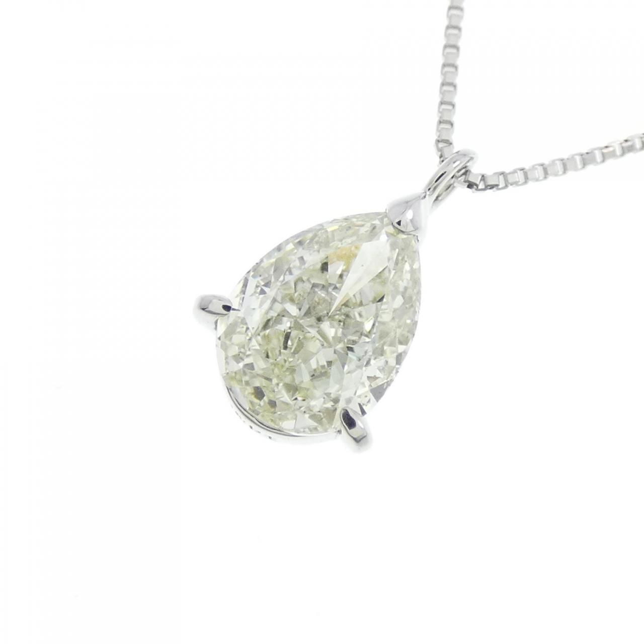 純PT/PT ソリティア ダイヤモンド ネックレス 1.049ct