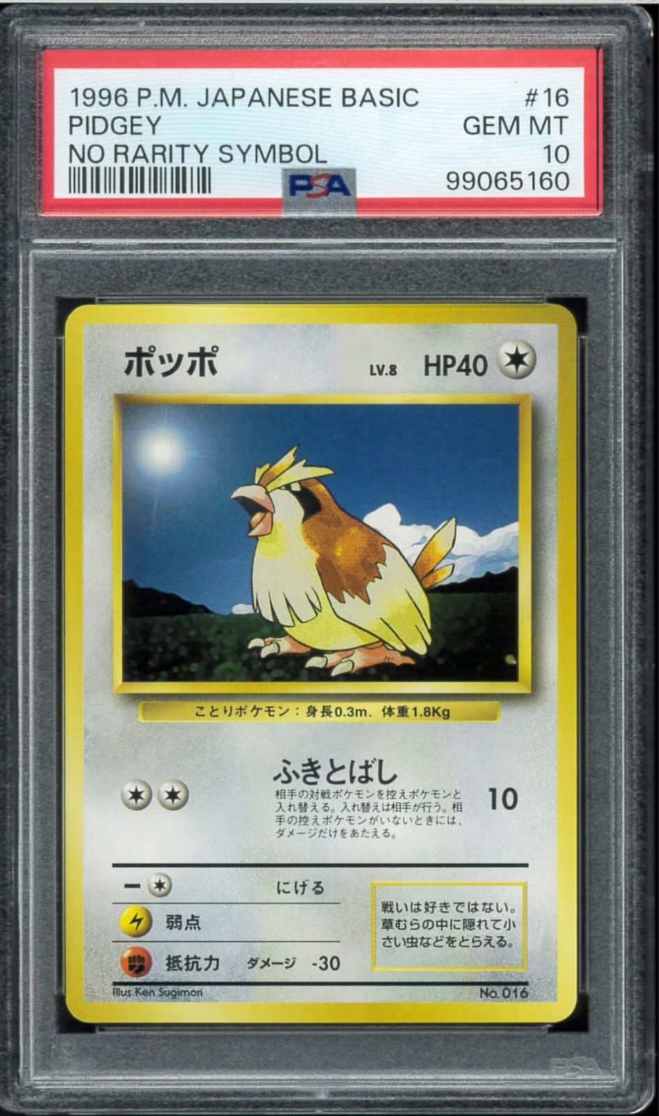 【PSA8】ポッポ 旧裏 初版 マーク無し PIDGEY 016 PSA10 ポッポ 初版 マークなし 旧裏 旧裏面 PIDGEY NO RARITY