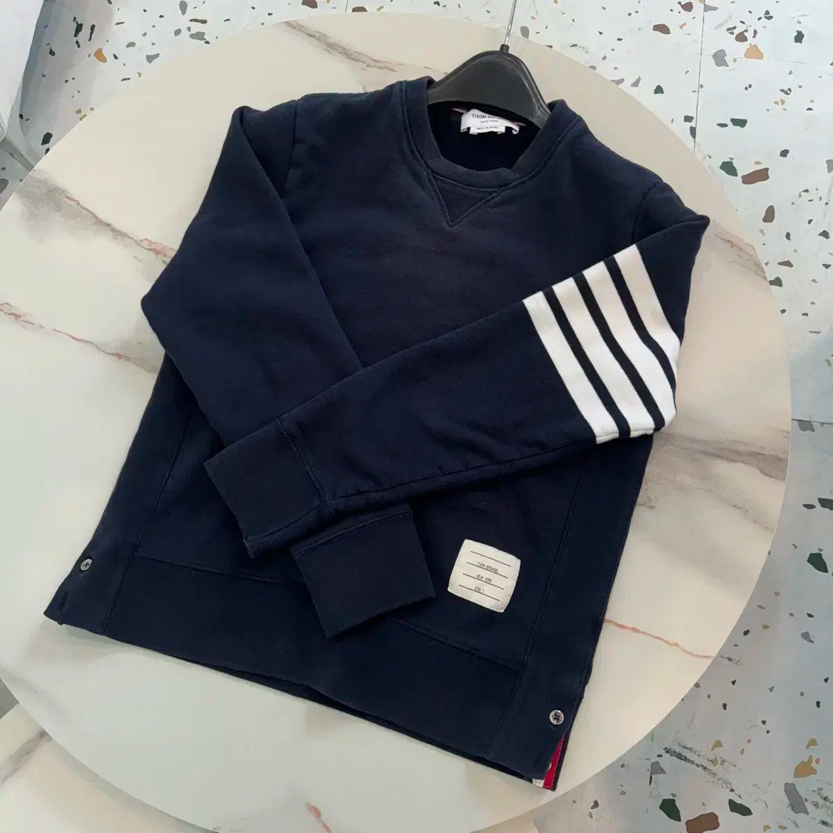 正規品 Thom Browne トム ブラウン 斜線 パーカー ネイビー