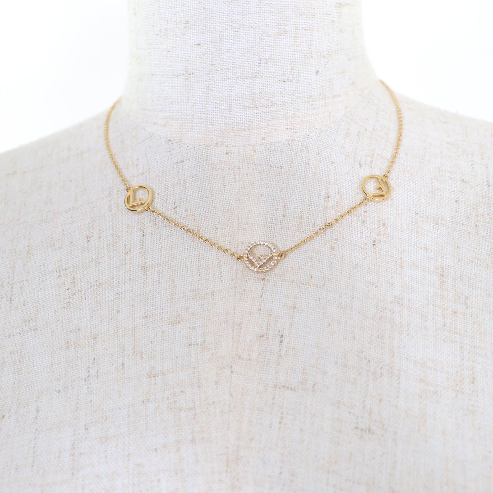 お洒落FENDI ゴールド クリスタル ネックレス お洒落FENDI ゴールド クリスタル ネックレス オーロック