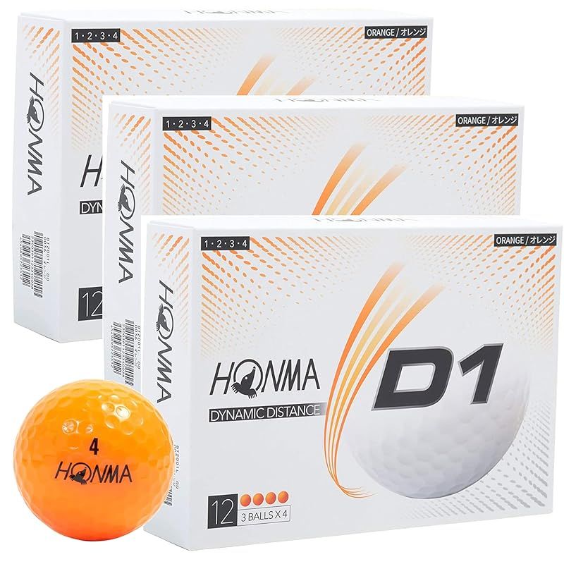 HONMA 本間ゴルフボール D1 2020モデル オレンジ 12球入り ダース×3箱セット 合計36球 1