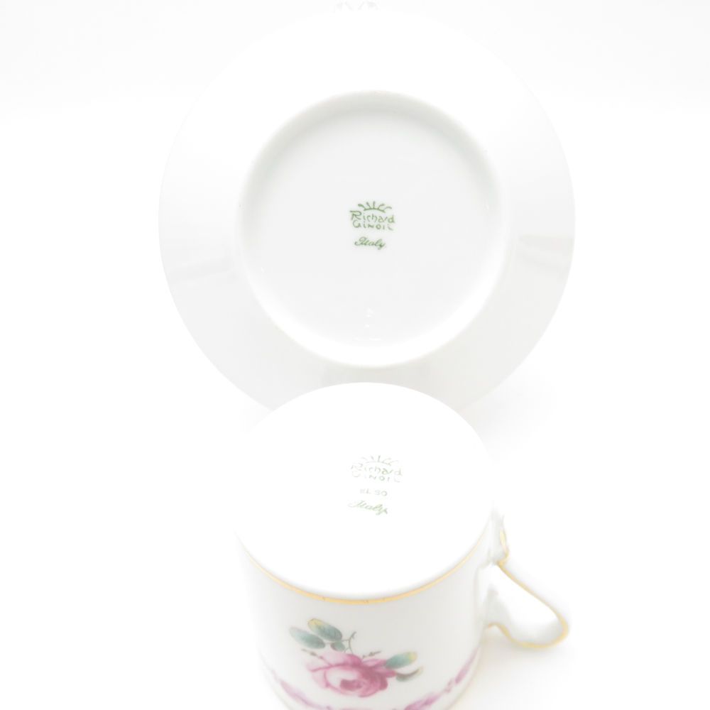 Richard Ginori リチャードジノリ インペロカメリア デミタスカップ＆ソーサー 3客 セット モカ エスプレッソ 薔薇 カップ ソーサー コーヒー ティーカップ キッチン 食器