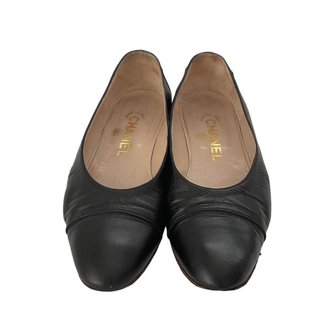 新品同様 CHANEL パンプス ラウンドトゥ ココマーク ブラック CHANEL シャネル パンプス シューズ 靴ラウンドトゥ ココマーク