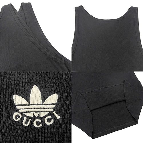 【新品未使用】ADIDAS GUCCI GGロゴ タンクトップ Mサイズ GUCCI(グッチ) グッチ×アディダス ロゴ刺繍 タンクトップ トップス
