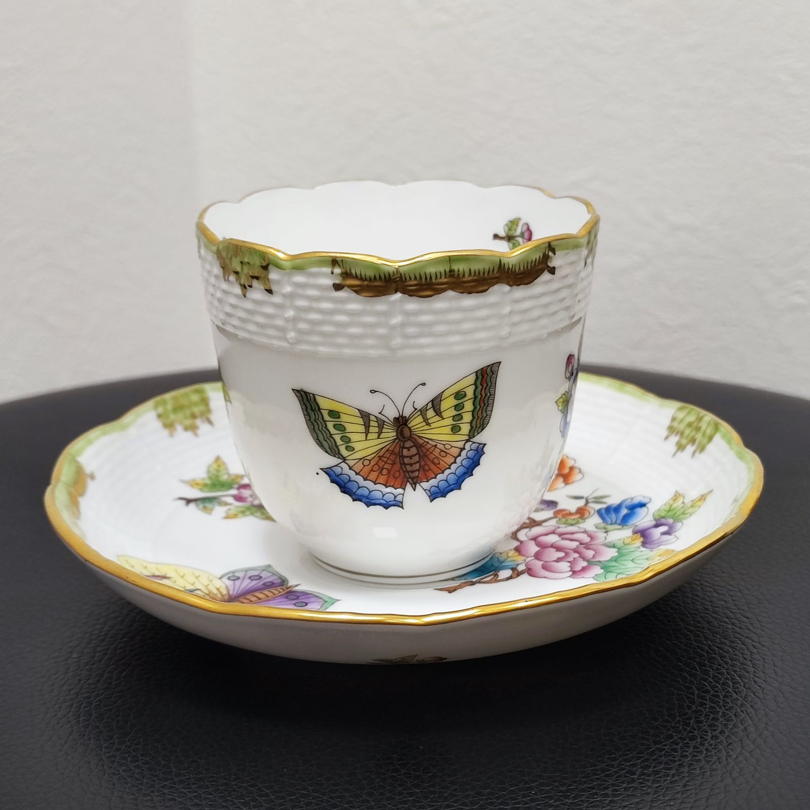 Herend ヘレンド ヴィクトリアブーケ 蝶・花柄 デミタス カップ