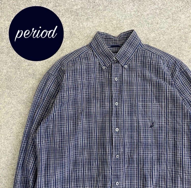 P377 NAUTICA ノーティカ　チェック　ボタンダウンシャツ　長袖