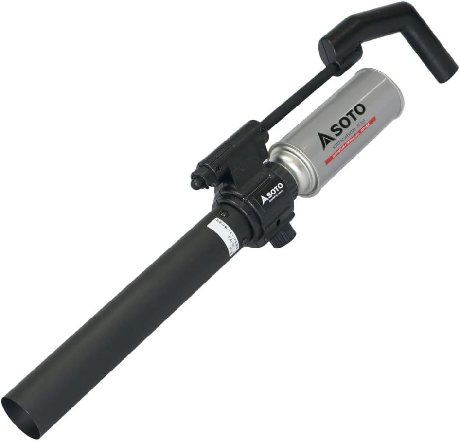 ソト SOTO 強火力 パワートーチ ガスバーナー カセットガス式 CB缶 ボンベ1本付属 軽量 コンパクト 火起こし 時代焼き 除草 アウトドア キャンプ 家庭菜園 ガーデニング フィールドチャッカー MAXIMUM マキシマム BLACK