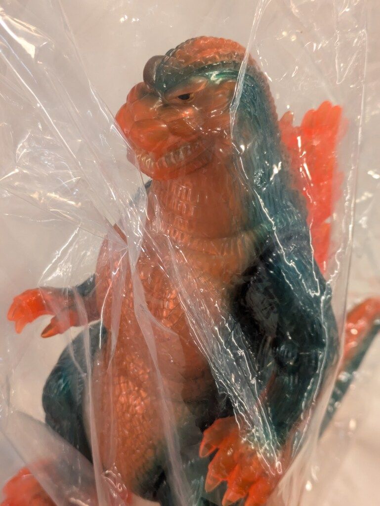 ソフビ マルサン 世紀の大怪獣 ゴジラ(1989) 350クリアオレンジ