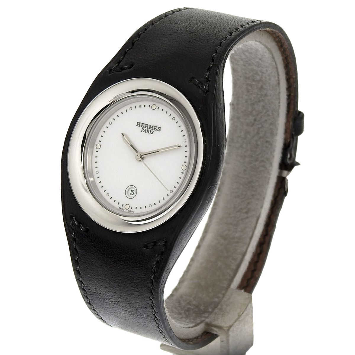 エルメス アーネ HA1.710 SS クオーツ 腕時計 ホワイト ブラック  