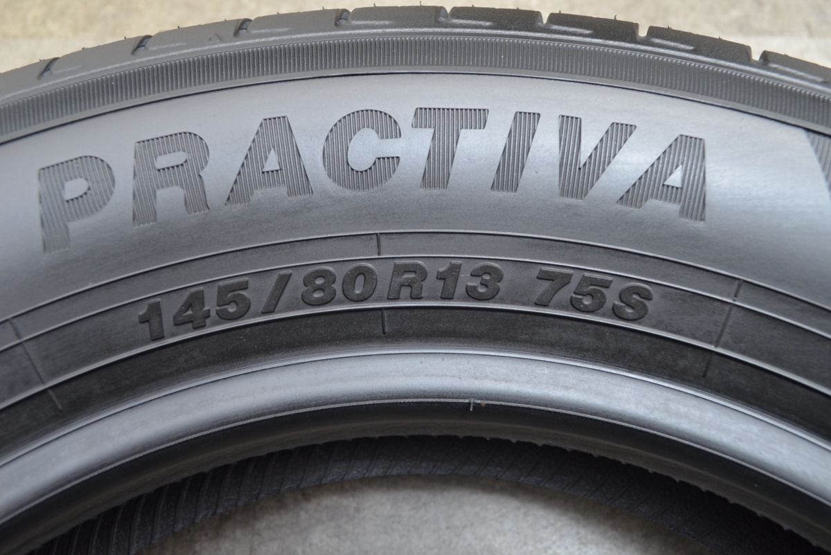 145/80R13, PRACTIVA,2024年,4本 EA4704 アルミ PRACTIVA 145/80R13 4本セット 溝有 2020年製