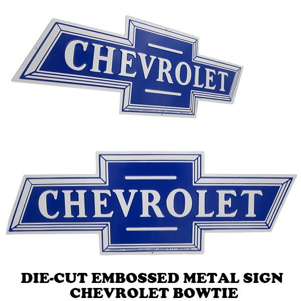 シボレー　看板 ダイカットエンボス メタルサイン CHEVROLET BOWTIE【シボレー ブリキ