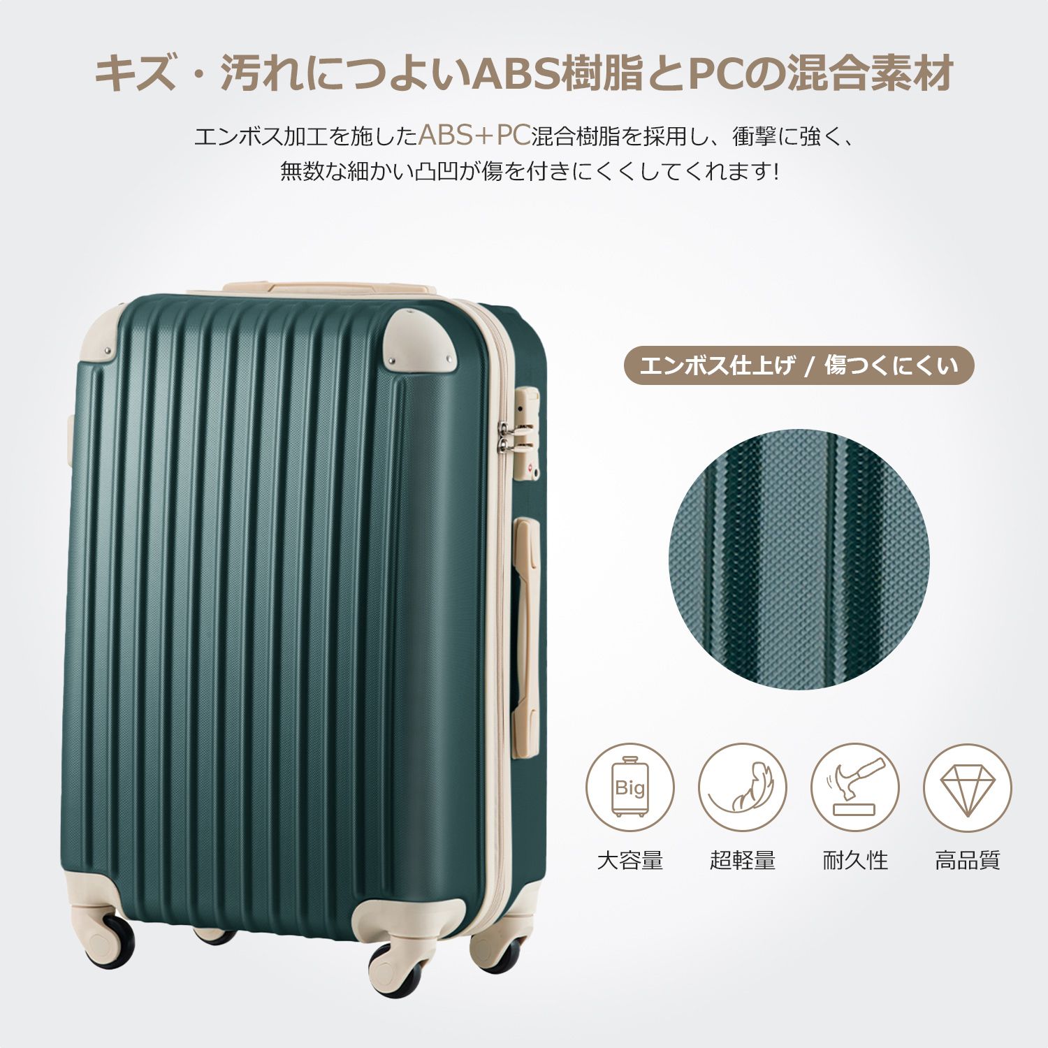 Mサイズ スーツケース キャリーバッグ キャリーケース 超軽量 TSAロック搭載 4日-7日 中型 GC