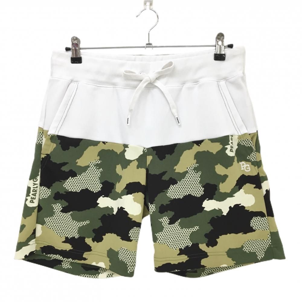 ☆特価☆【超美品】パーリーゲイツ ハーフパンツ カーキ×ベージュ×白